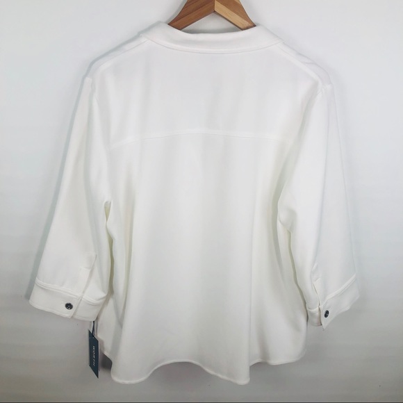 Worth New York White Button Up Blouse or Blazer - Picture 6 of 6